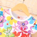 Butterfly print fly-sleeve waist A-line dress for children