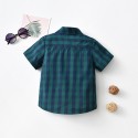 Boys plaid short-sleeved shirt for children treasure summer cardigan