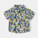 Fashion children's short-sleeved shirt digital printed shirt baby top