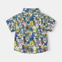 Fashion children's short-sleeved shirt digital printed shirt baby top