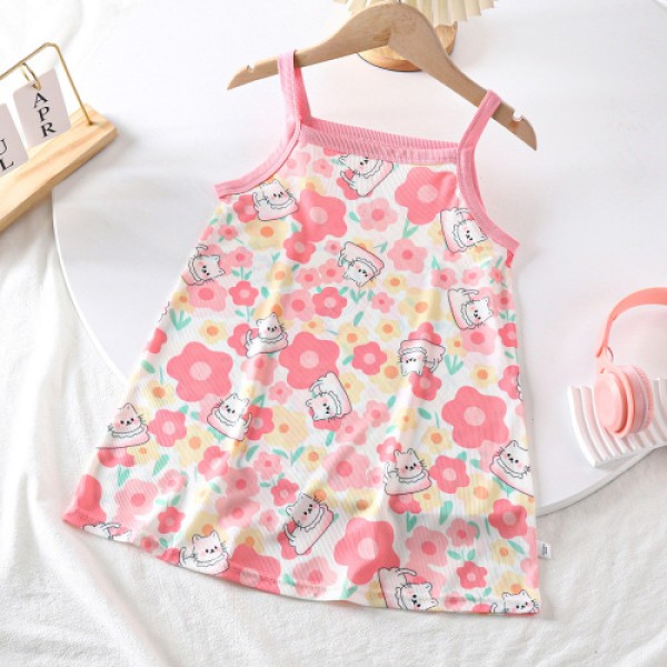 Children's sleeveless dress Baby beach dress