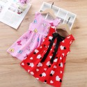 New girls dress in the little girl skirt girl silk print