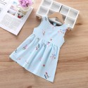 New girls dress in the little girl skirt girl silk print