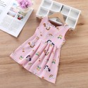 New girls dress in the little girl skirt girl silk print