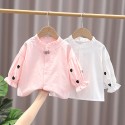 Baby top stand collar lace new autumn cardigan