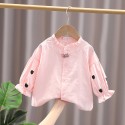 Baby top stand collar lace new autumn cardigan