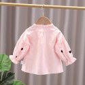 Baby top stand collar lace new autumn cardigan