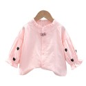 Baby top stand collar lace new autumn cardigan