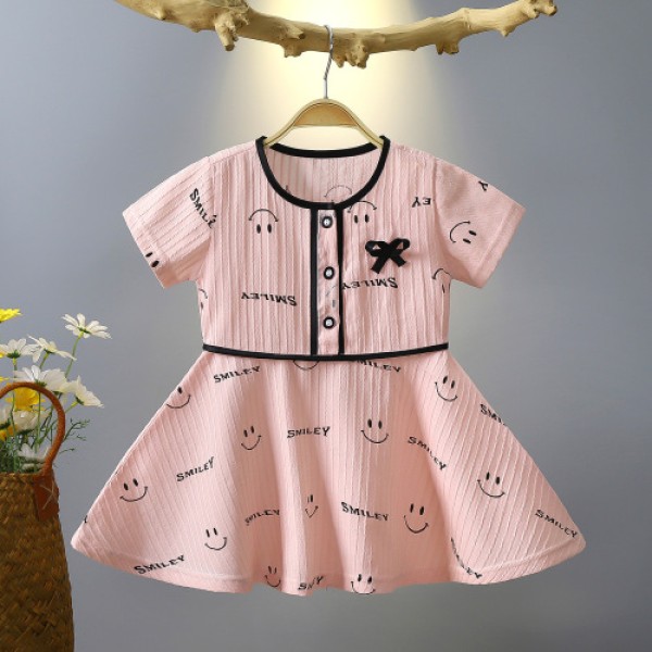 Summer children's dress short sleeve skirt little girl