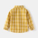 New boys' long-sleeved plaid shirt for spring