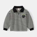 Boys' Spring and autumn POLO shirt children's autumn mesh cotton stripes