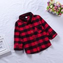 Spring style red plaid shirt for boys and girls