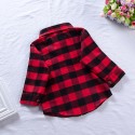 Spring style red plaid shirt for boys and girls