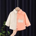 Boy's shirt color patchwork autumn new children's shirt