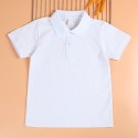 Children's polo shirt short sleeve cotton white T-shirt