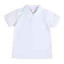 Children's polo shirt short sleeve cotton white T-shirt