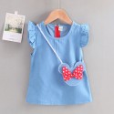 Denim Fanny pack dress Summer short-sleeved dress for kids