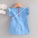 Denim Fanny pack dress Summer short-sleeved dress for kids