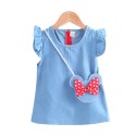 Denim Fanny pack dress Summer short-sleeved dress for kids