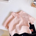  Children's pink polo shirt with lapel embroidered short-sleeved T-shirt