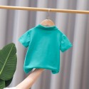 Children's lapel short-sleeved T-shirt solid color POLO shirt