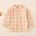 Boy's shirt new children's spring and autumn plaid shirt