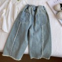 Fashion straight leg jeans women's treasure wide-leg pants