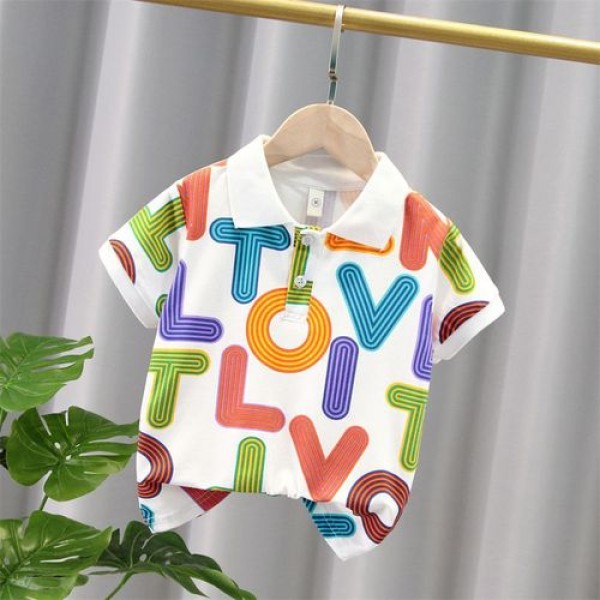 Line letter POLO shirt - Summer summer T-shirt children's wear