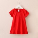 Summer new girls dress children's round neck skirt