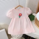 New little girl sweet short-sleeved dress