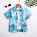 Kids Summer shirt Boys printed shirt Little kids casual top with lapel