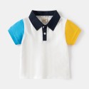 Baby lapel top children's matching color top