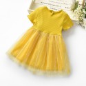 New children's dress Short sleeve mesh baby girl skirt