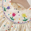 Embroidered cotton polka dot skirt for baby girls