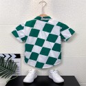 New boys' short-sleeved shirt children's plaid shirt