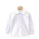 Children's white shirt boys new long sleeve