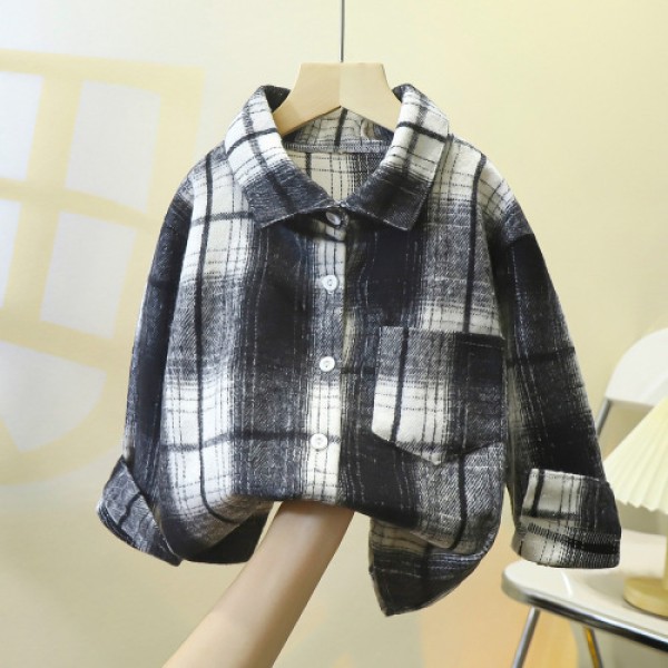 Children's shirt New boys' plaid shirt for autumn