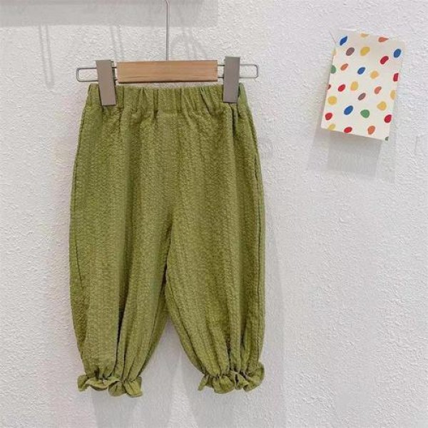 Girls' summer dress retro mid-high waist wide pants