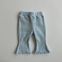 Thin stretch nine-point pants in solid color for girls