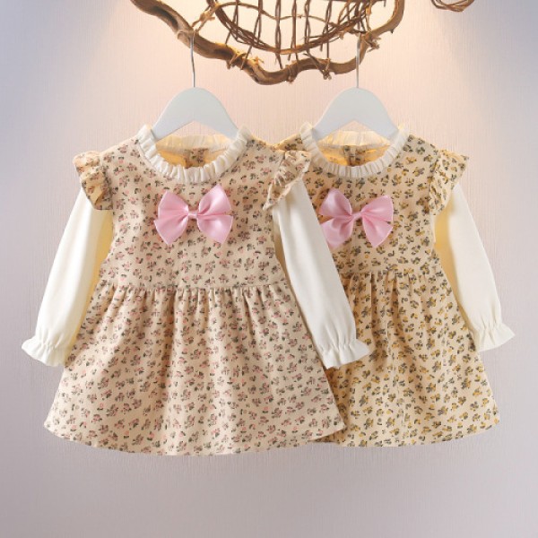 New one-year-old baby dress floral dress for little girls