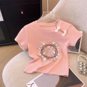 New summer girls T-shirt top short-sleeved baby base shirt